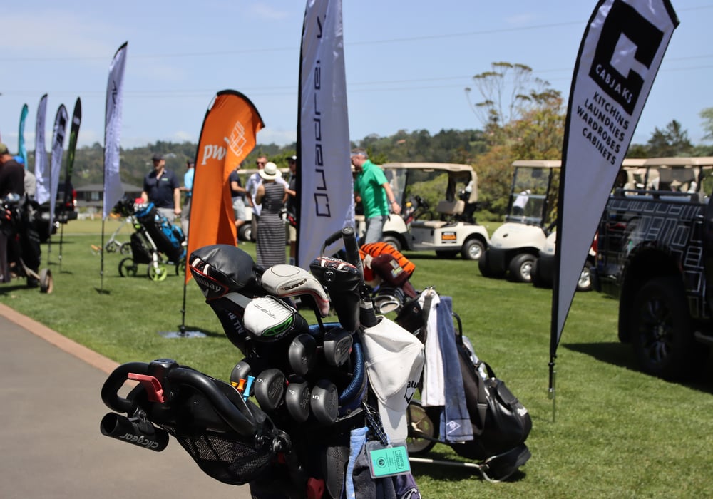 2 - Quadrent Charity Golf Clubs and Flags