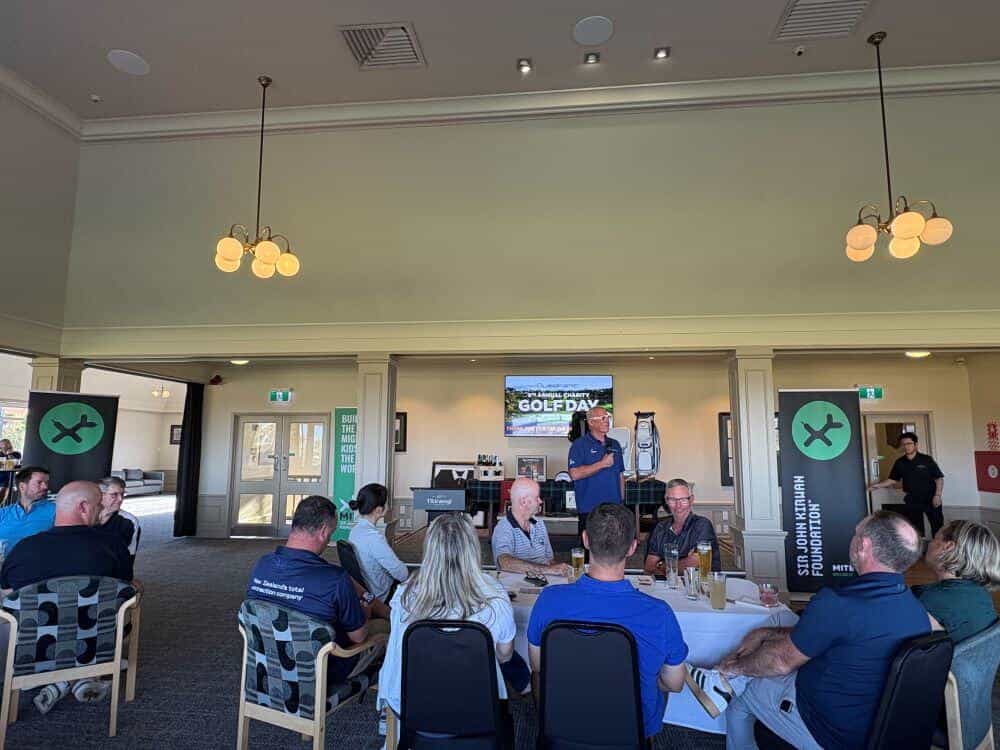 JK talking at the Quadrent Charity Golf Day