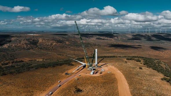Liebherr mobile crane wind farm