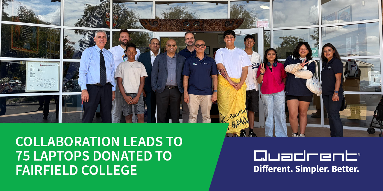Quadrent, Fonterra and HCLTech Collaborate to Donate 75 Laptops to Fairfield College